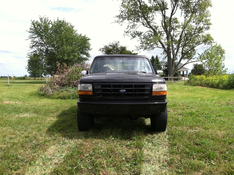 Black 1992 Ford Bronco front view
