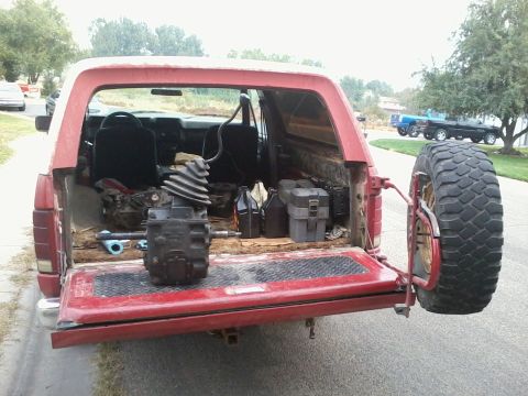 1981 Ford Bronco - Transmission on the back of the Bronco. It's tall.