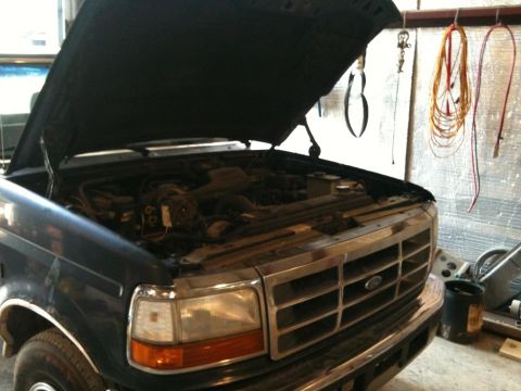 1986 Ford Bronco - The front grille of this Ford truck suggests a model year between 1992 and 1996.