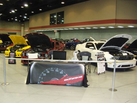 2007 Ford Mustang - Multiple Ford Mustangs are displayed at the Motor Trend Show Nashville 2012.