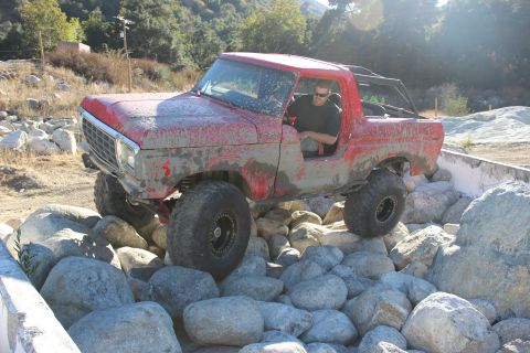 1978 Ford Bronco - This 1978 Ford Bronco is shown off-roading over a rocky terrain.
