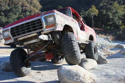 1978 Ford Bronco - This modified 1978 Ford Bronco is shown tackling a rocky obstacle course.