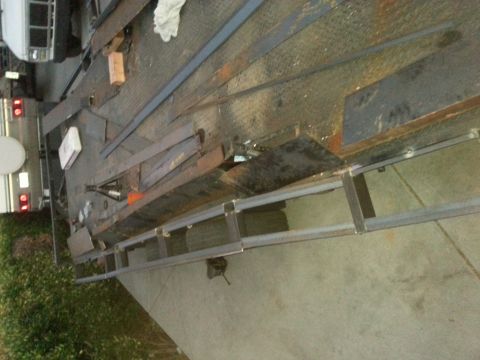 1978 Ford Bronco - Metal fabrication in progress on a trailer frame, with a truck visible in the background.