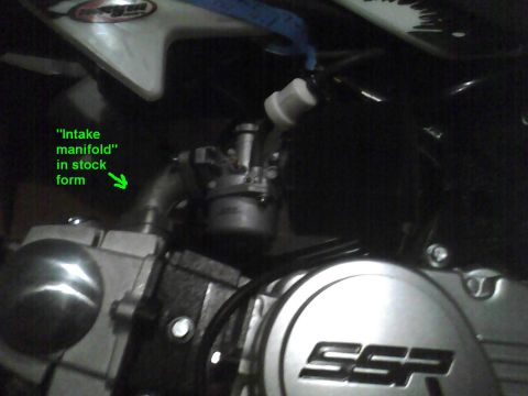 2003 Ford Crown Victoria - Close-up view of a motorcycle's engine components, including the carburetor and intake manifold.
