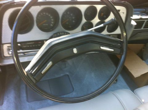 1979 Ford Ranchero - Interior view of a 1979 Ford Ranchero, showing the dashboard, gauges, and steering wheel.