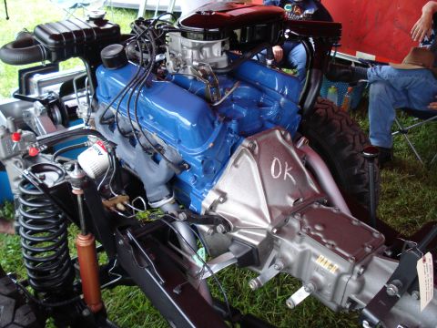 1994 Ford F-350 - Close-up of a vehicle's engine and transmission assembly, with chassis components.