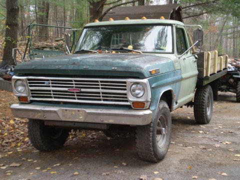 1979 Ford Bronco - This Ford F-Series truck, likely from the late 1960s, has a flatbed and is parked outdoors.