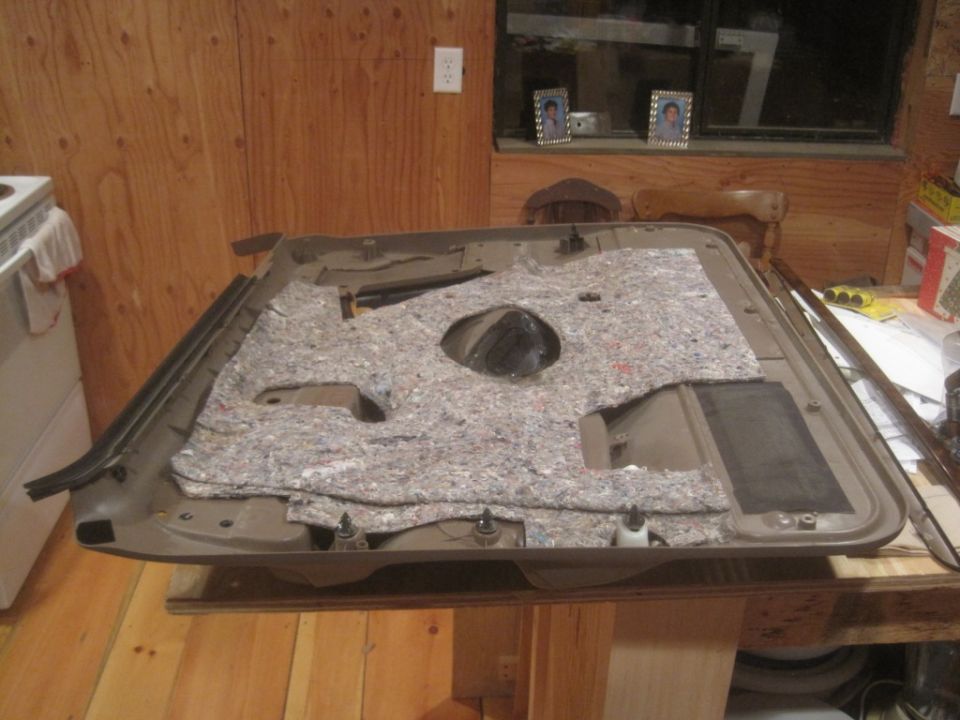 Car door panel with insulation