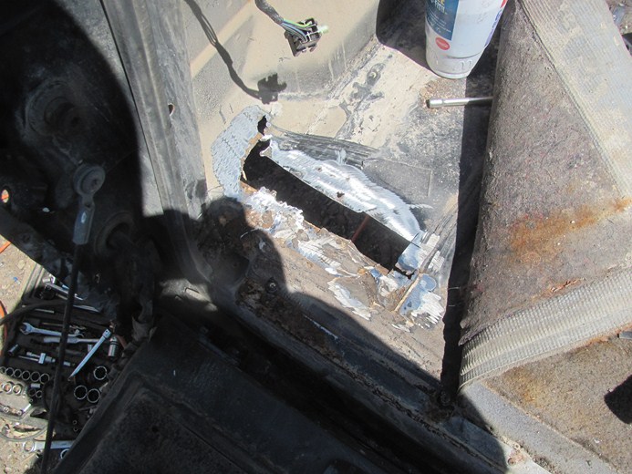 Interior floor pan repair on a 1996 Ford Bronco