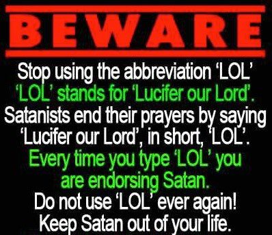 1971 Ford Ranchero - A warning message claims the abbreviation 'LOL' is an endorsement of Satan.