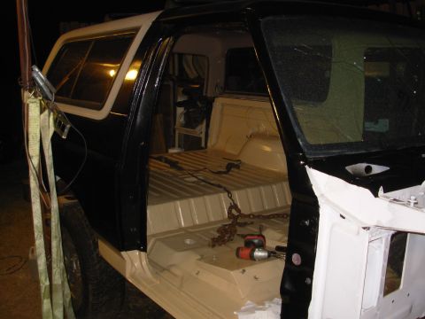1983 Ford Bronco - Since (I THINK) everything underneath is done, the body is now bolted down. The camper is just set on to keep some of the sun & rain out. T…
