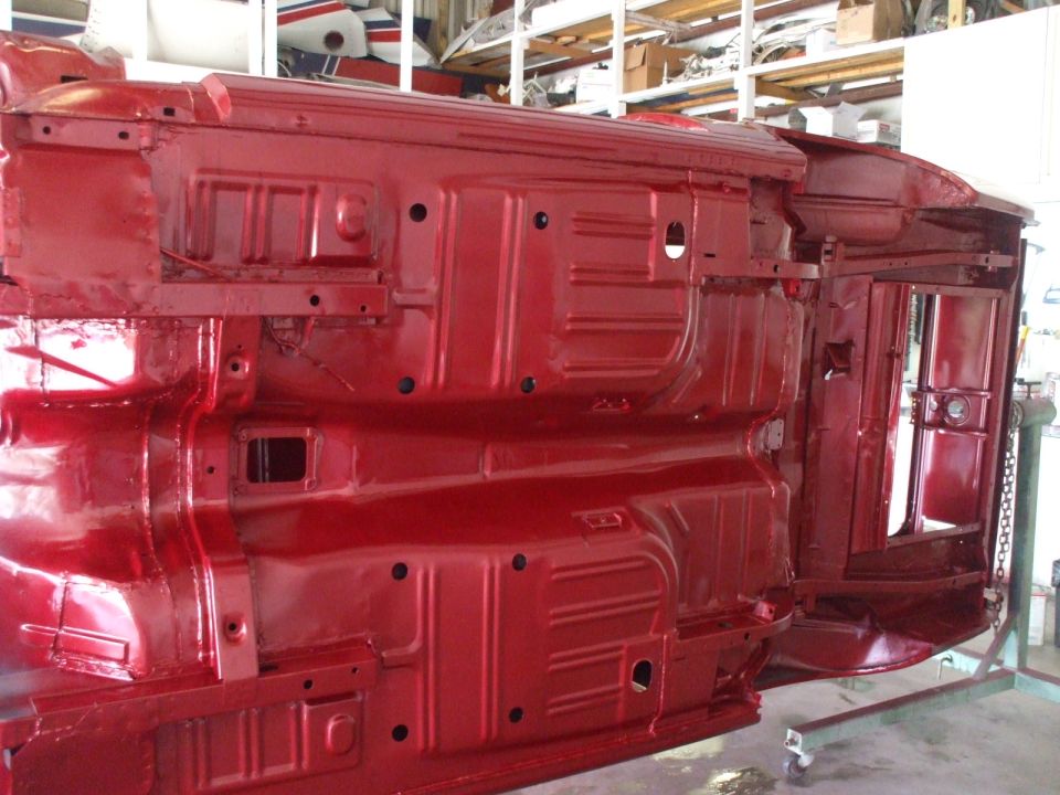 hemmed and hawed over painting the underside or going "factory correct".  I think the whole car red is the path.  This is not a concourse show car.  It's a driver with a really nice paint job.  Thanks again to John for steering me this direction.  Can always paint slop grey on top if priorities change.  But will be really hard to do this red later.