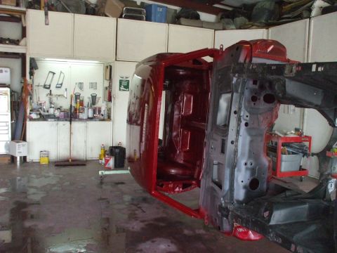 1970 Ford Mustang - Good shot of the new cowl and firewall. I think I'm going to paint both red, and leave the inner fenders black.