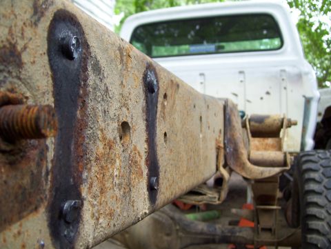 1972 Ford F-150 - I can't remember the actual length that was removed but it seems like it was around 2 foot of frame cut off from the rear. That is the orig…