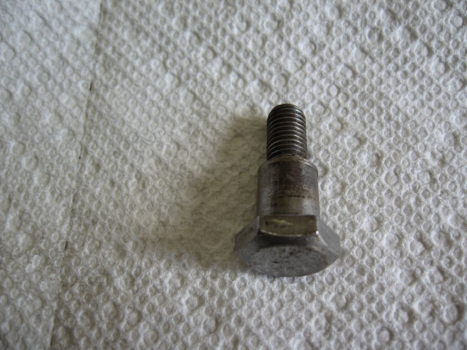 metal bolt with threaded end and hex head