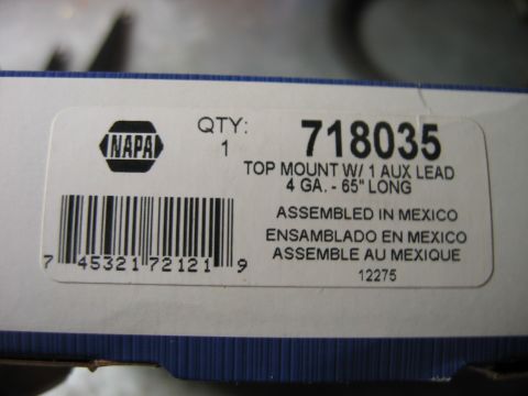 1992 Ford Bronco - This is a NAPA part label showing part number 718035 and assembly information.