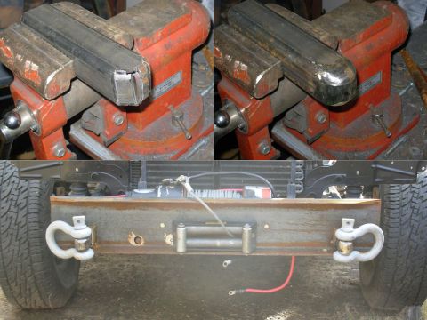 1983 Ford Bronco - The bull nose gives these drawbars a finished look, and probably strengthens them slightly. I had planned to make them from solid 2" s…