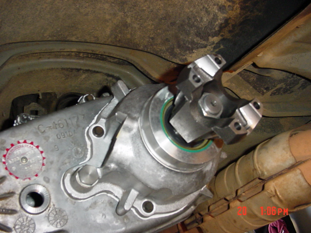 With the U joint bolted on