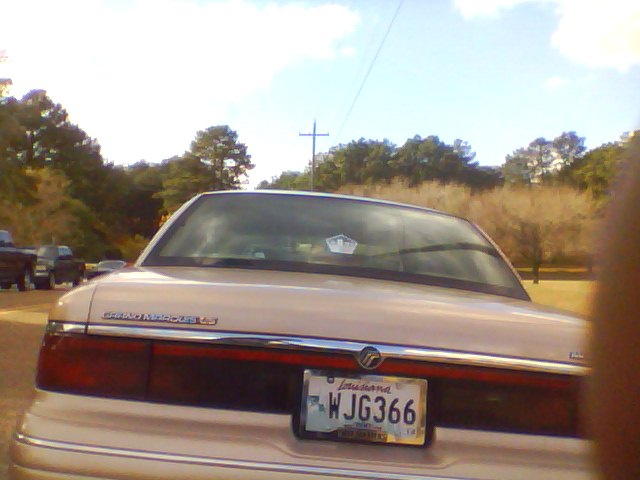1996 Mercury Grand Marquis rear with Louisiana plate WJG366