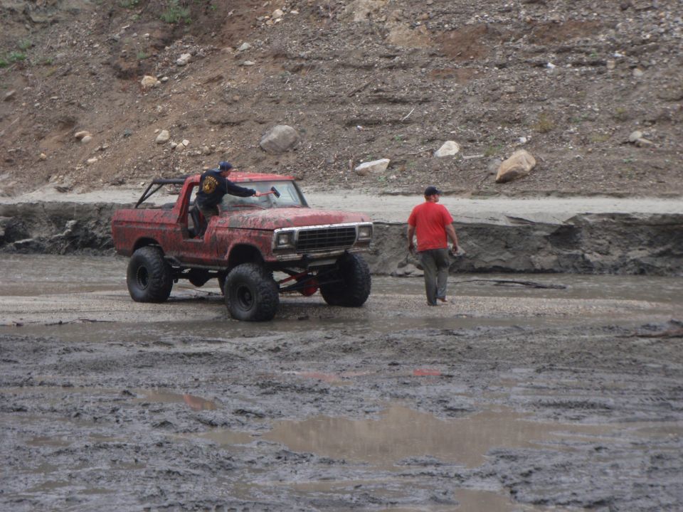 1978 Ford Bronco lifted for off-roading in mud