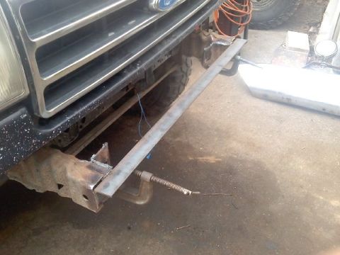 1994 Ford F-150 - Custom winch mount being fabricated onto the front of a 1994 Ford F-150.