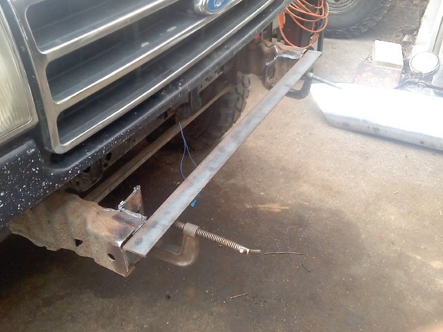 1994 Ford F-150 front grille with custom winch mount fabrication