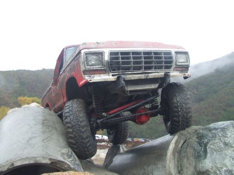 1978 Ford Bronco - This modified 1978 Ford Bronco is navigating a challenging rocky terrain.