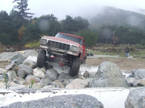 1978 Ford Bronco - This 1978 Ford F-Series truck is navigating a challenging rocky obstacle course.