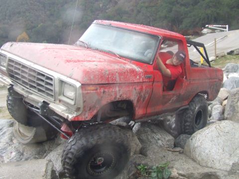 1978 Ford Bronco - This vehicle is navigating a challenging rocky terrain.