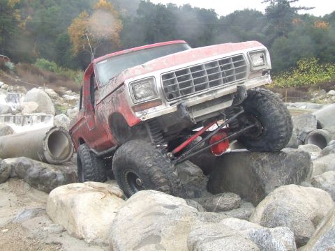 1978 Ford Bronco - This 1978 Ford Bronco is navigating a challenging rocky terrain.