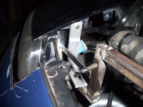 1995 Ford Probe - Custom metalwork is visible around the headlight assembly and engine bay of this vehicle.