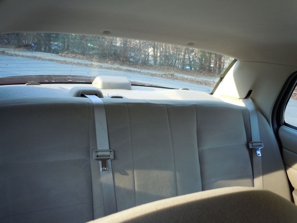 Interior rear seat of a 2001 Ford Crown Victoria