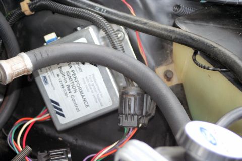 1976 Ford Ranchero - Close-up of an MSD Performance Ignition Control module and its wiring harness, likely in an engine bay.