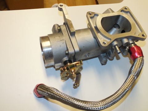 2003 Ford Crown Victoria - Cast aluminum intake and throttle body assembly with a steel-braided line and anodized fittings