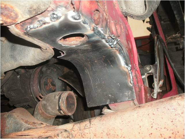 PATCH PANEL, OTNS OF BOOGER WELDS..... RUST DOESNT LIKE TO WELD MUCH