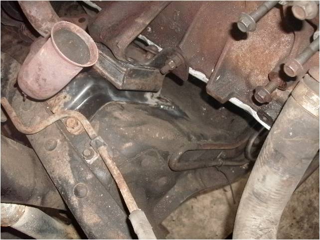 HAD TO WELD THE 4.9L ENGINE MOUNT TO THE FRAME, THE F250 CHASSIS USES DIFF ONES THAN THE F150,