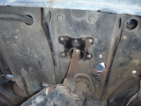 1978 Ford Bronco - Firewall and clutch linkage detail, likely from an older vehicle.