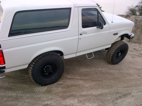 1994 Ford Bronco - This 1994 Ford Bronco is shown with a lifted suspension and large off-road tires.