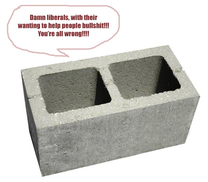 Concrete block with a speech bubble containing text and a Supermotors.net logo