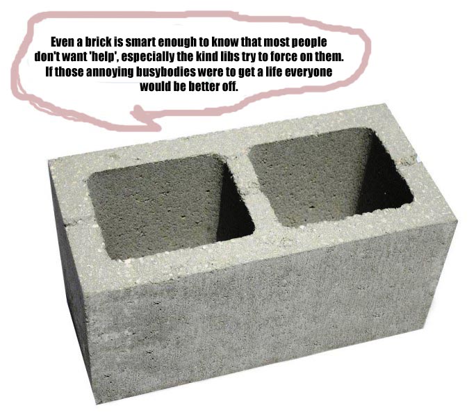 Concrete block with text bubble above it. Supermotors.net logo in corner