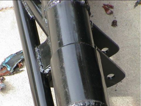 1979 Ford Bronco - This photo shows a close-up view of welded metal components, likely part of a vehicle's frame or suspension system.