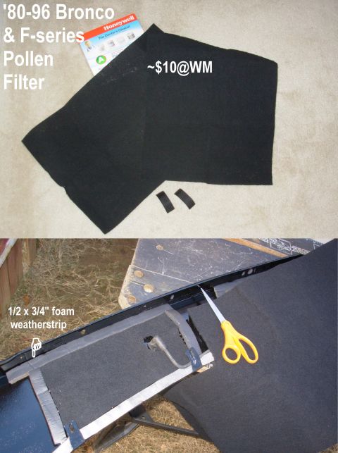 1983 Ford Bronco - This inexpensive & common air purifier filter should remove a lot of dust & particles for a few years at least. There's enough in the box t…