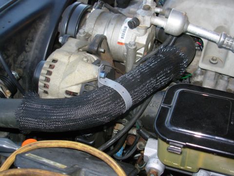 1997 Chevrolet Silverado 3500 - I had this plastic plumber's strap from an unrelated project, so I used a little here instead of making a factory-style metal hook that mig…