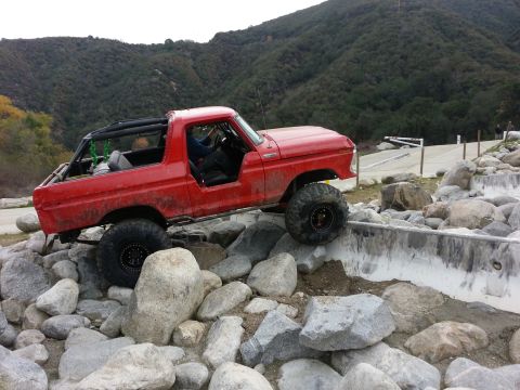 1978 Ford Bronco - This modified 1978 Ford Bronco tackles a challenging rocky terrain.