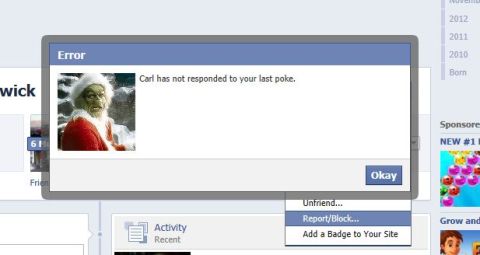 1971 Ford Ranchero - Screenshot of a Facebook error message the Grinch.