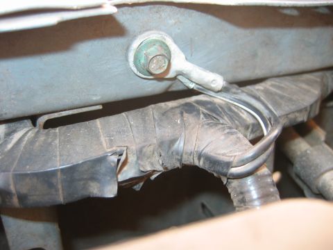 1992 Ford Bronco - ground, drivers side front core support