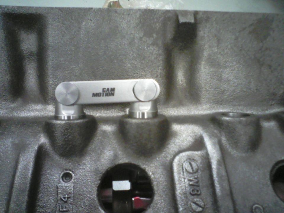 Engine block with two Cam Motion lifters installed