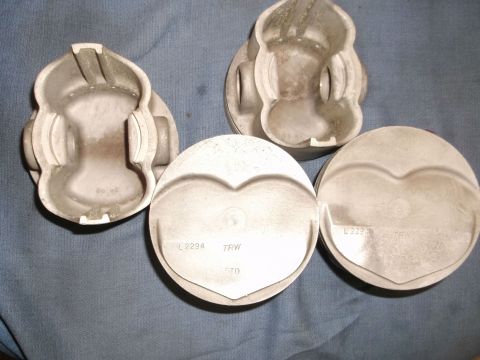 1971 Ford Ranchero - A set of four TRW L2294 pistons, showing standard sizing and part numbers.