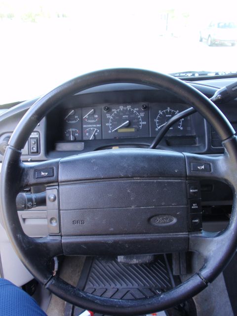 1995 Ford Bronco - Interior view of a 1995 Ford Bronco, the steering wheel and instrument cluster.