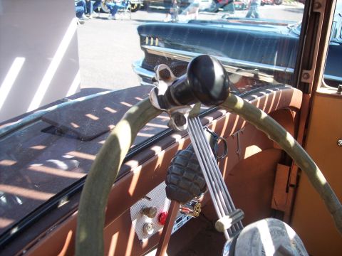 1972 Ford Ranchero - Interior view of a vintage vehicle, showing the steering wheel and dashboard details.